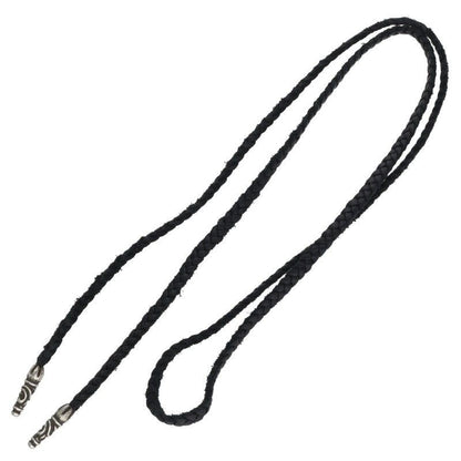 Chrome Hearts Leather Braid Scroll Blade Silver Necklace
