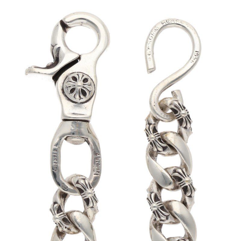 Chrome Hearts Fancy 1 Clip Short Silver Wallet Chain