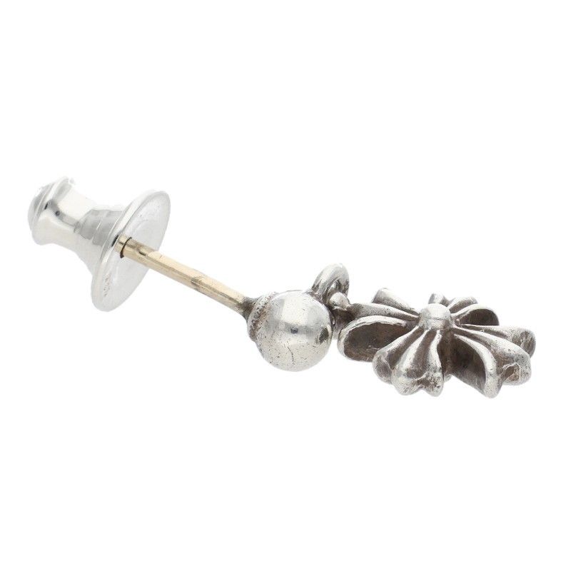 Chrome Hearts Tny CH Pls 1 Tiny Ech Plus Drop Silver Earrings