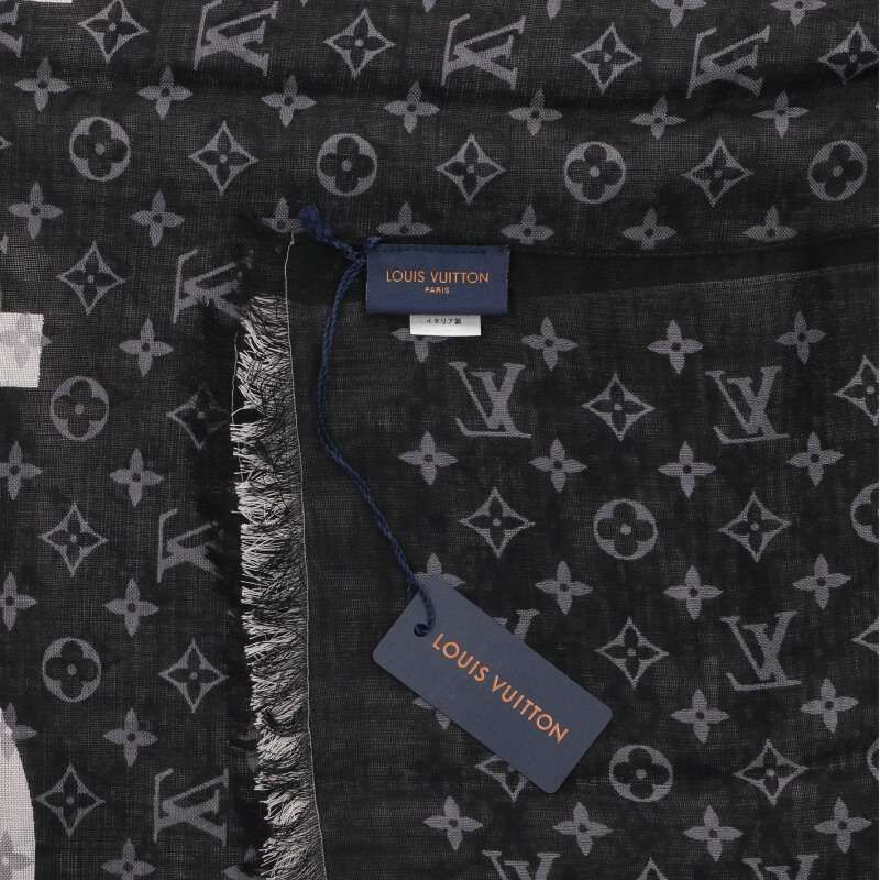 Louis Vuitton Monogram Cashmere Silk Large Shawl Scarf