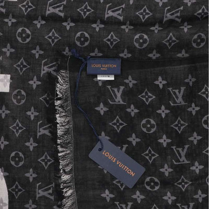 Louis Vuitton Monogram Cashmere Silk Large Shawl Scarf