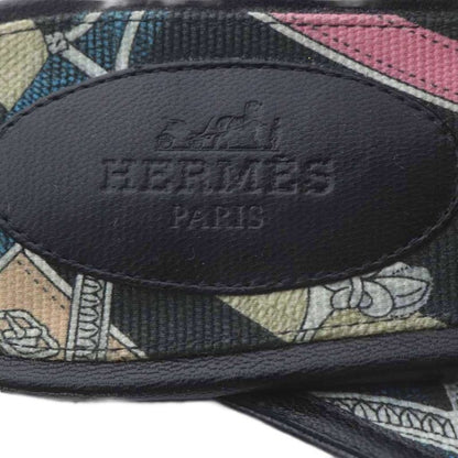 Hermes OZ Kelly Buckle Sandals Low Heel Leather 37.5 Black