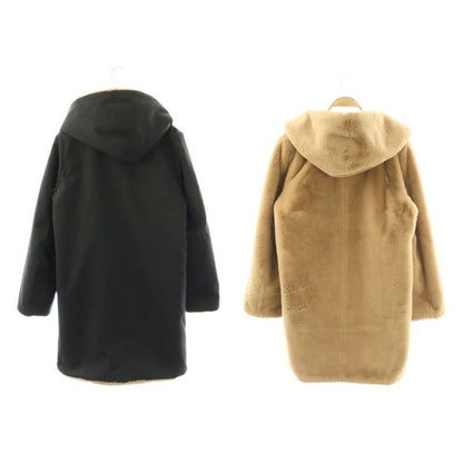 Max Mara Studio Reversible Coat Mid Length 38 Beige Black
