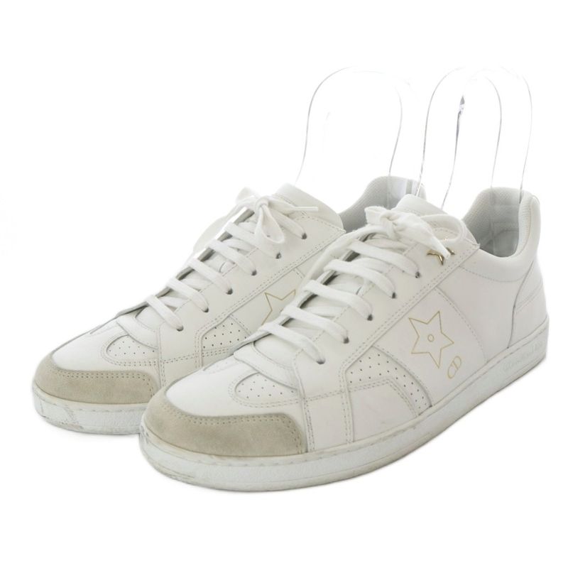 Dior Star Sneakers Low Cut Leather 38 White