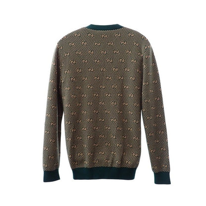 Gucci GG Striped Cardigan S Wool Cashmere Beige Green