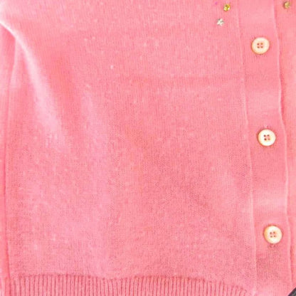 Miu Miu Miu Cashmere Knit Cardigan Bolero Bijoux Long Sleeve 36 Pink
