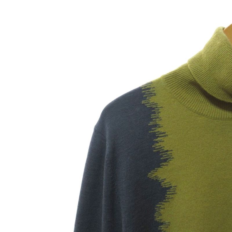 Hermes Cashmere Wool Turtleneck Knit Gradient Sweater XS Yellow Gray