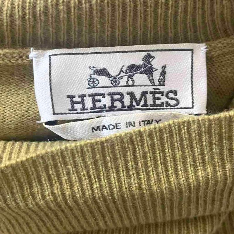 Hermes Cashmere Wool Turtleneck Knit Gradient Sweater XS Yellow Gray