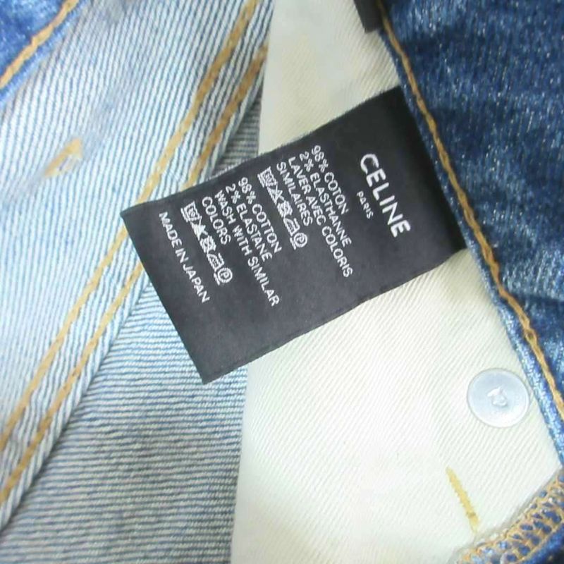 Celine Hedi Slimane Era Skinny Denim Jeans Tapered Pants Indigo Blue