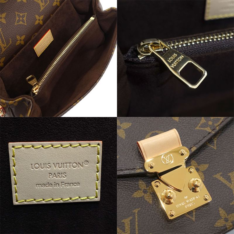 Louis Vuitton Pochette Metis East West Shoulder Bag Monogram Canvas Gold