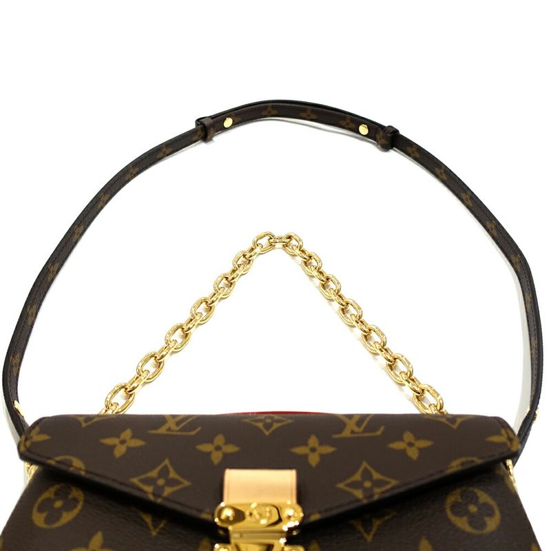 Louis Vuitton Pochette Metis East West Shoulder Bag Monogram Canvas Gold