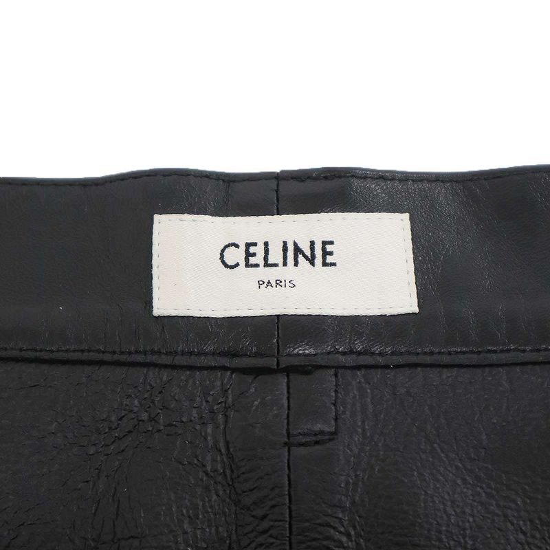 Celine Dylan Leather Pants Black 46