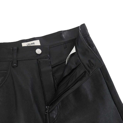 Celine Dylan Leather Pants Black 46