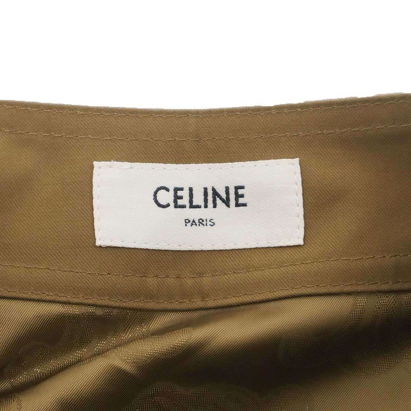 Celine Cotton Twill Short Skirt Brown 34