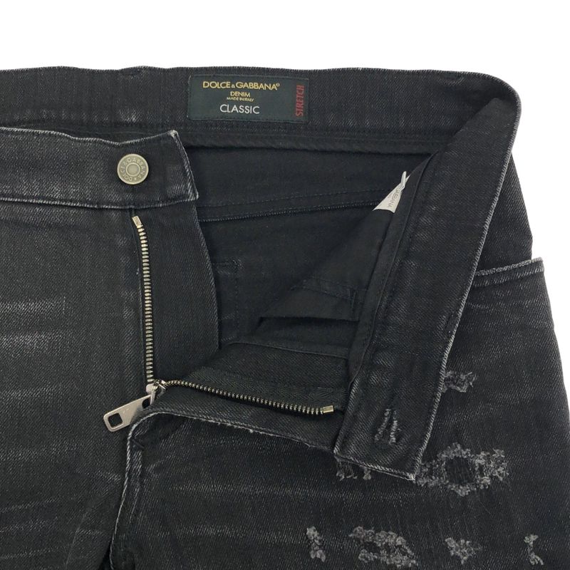 Dolce & Gabbana Damage Repair Denim Pants Black 50