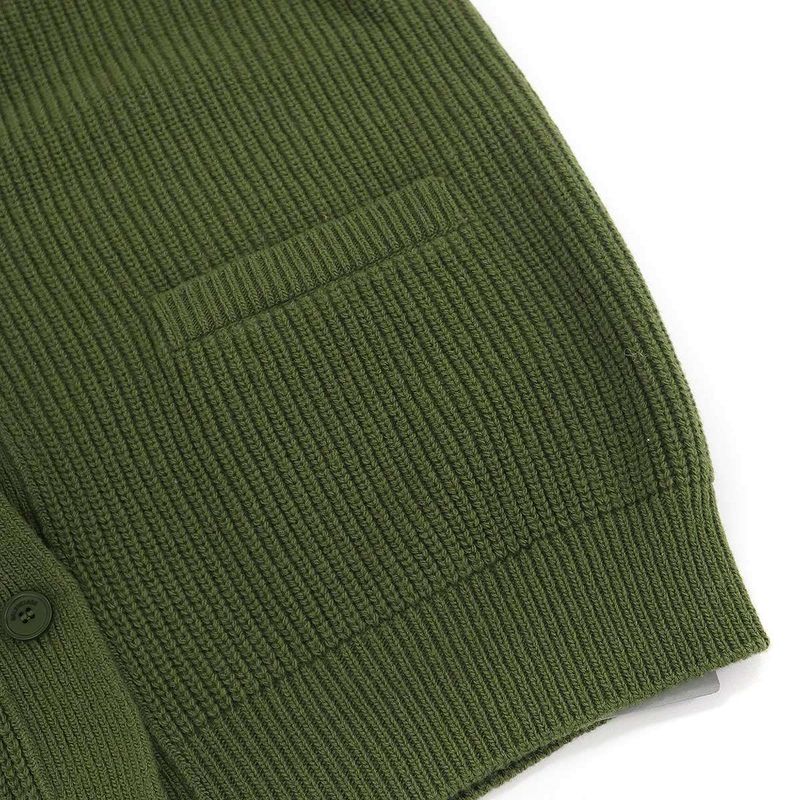 Balenciaga Wool Knit Cardigan Khaki