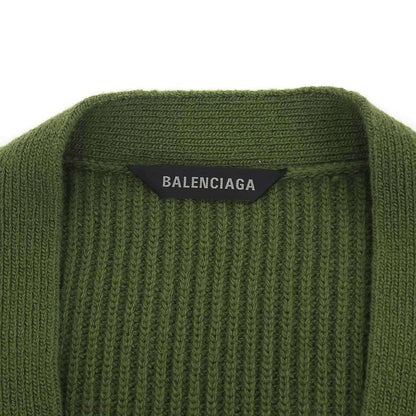 Balenciaga Wool Knit Cardigan Khaki