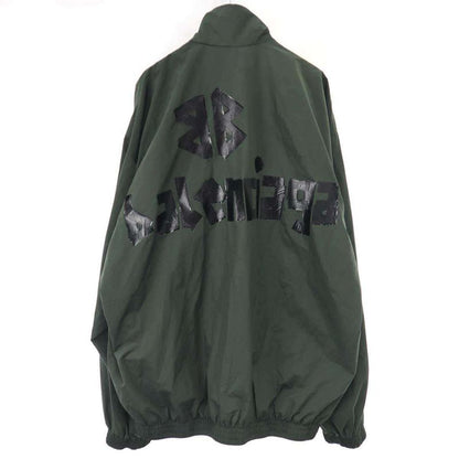 Balenciaga Back Taping Logo Zip Up Jacket Green Xxs