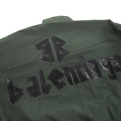 Balenciaga Back Taping Logo Zip Up Jacket Green Xxs