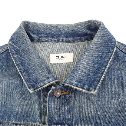 Celine Strange Studded Denim Vest Indigo