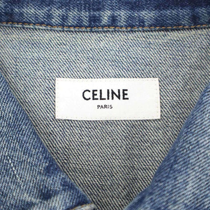 Celine Strange Studded Denim Vest Indigo