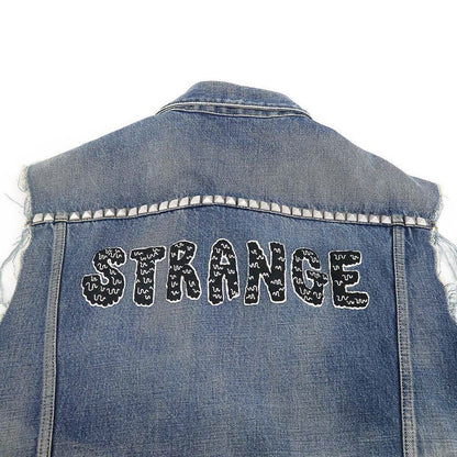 Celine Strange Studded Denim Vest Indigo