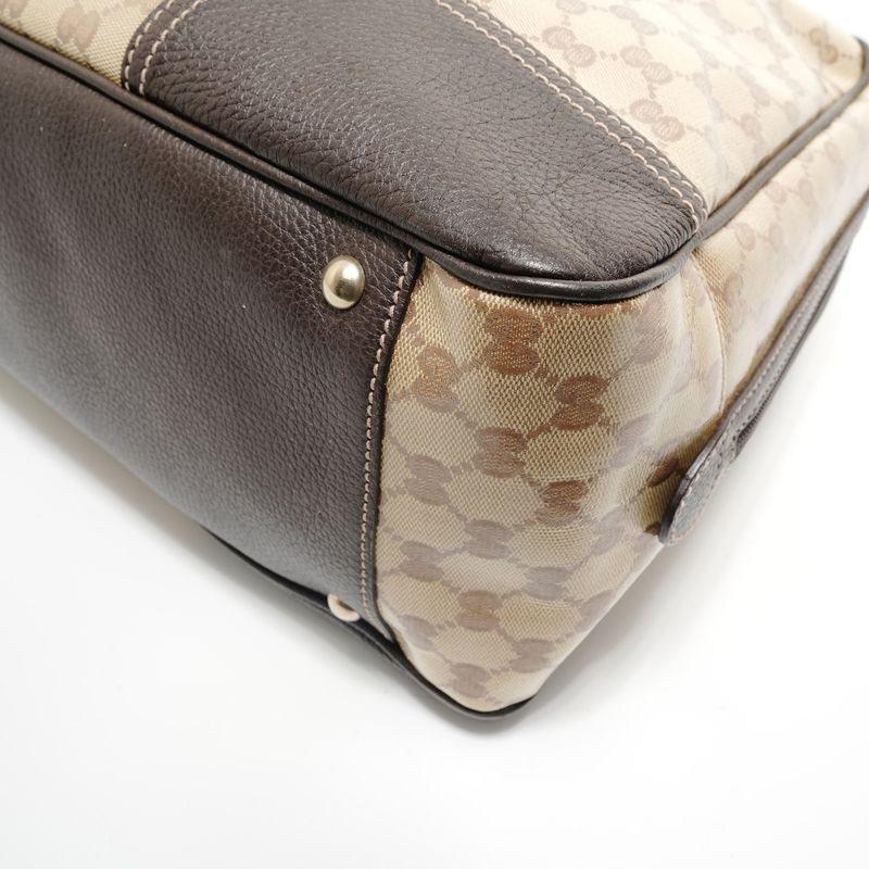 Gucci Boston Bag Sherry Line GG Crystal Gold Canvas