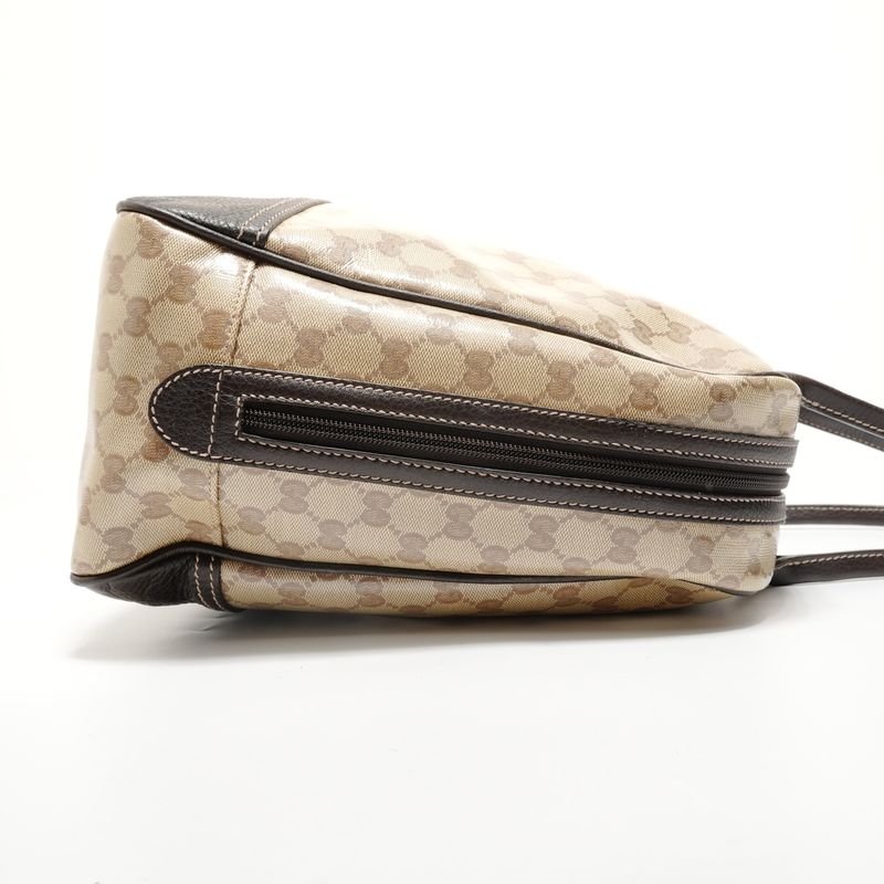 Gucci Boston Bag Sherry Line GG Crystal Gold Canvas