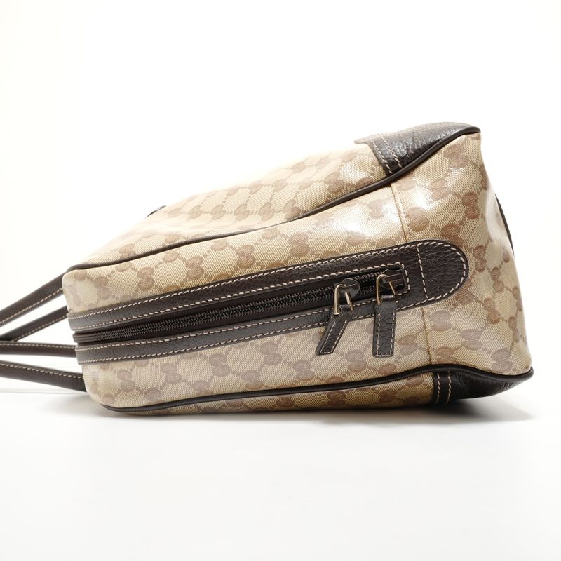 Gucci Boston Bag Sherry Line GG Crystal Gold Canvas
