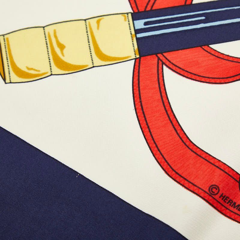Hermes Carre 90 Eperon D'or Apron Dole Scarf Navy Multicolor