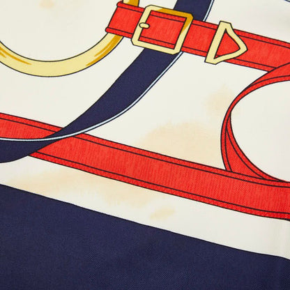 Hermes Carre 90 Eperon D'or Apron Dole Scarf Navy Multicolor
