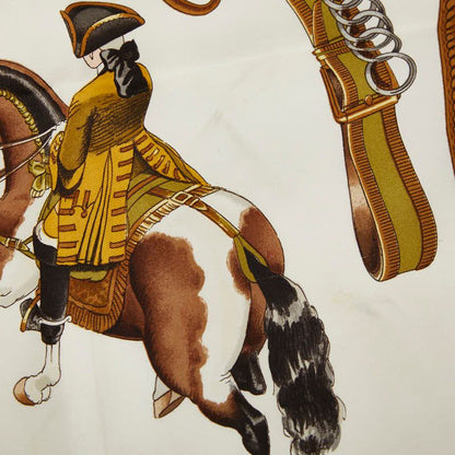 Hermes Carre 90 Reprise Horse Riding Scene Scarf Navy Multicolor
