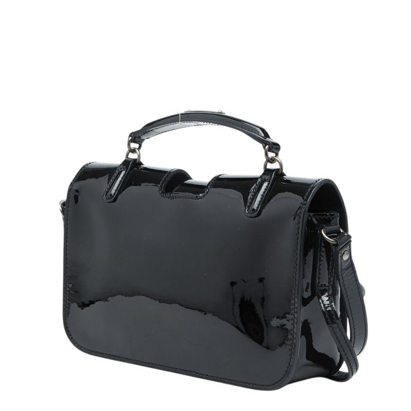 Saint Laurent Charlotte Toy Logo Shoulder Bag Black Patent Leather
