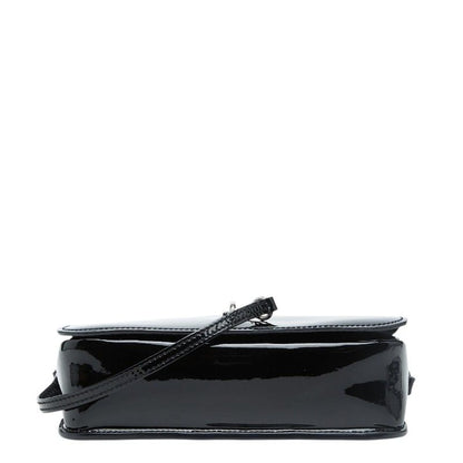Saint Laurent Charlotte Toy Logo Shoulder Bag Black Patent Leather