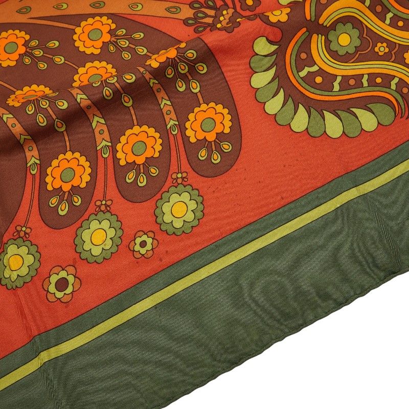 Hermes Carre 90 Skyros Bird Peacock Scarf Green Multicolor