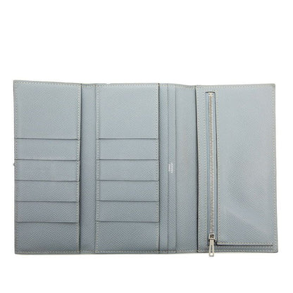 Hermes Bearn Bicolor Trifold Wallet Yellow Gray Veau Epsom