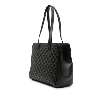 Versace Medusa Quilted Tote Black Leather