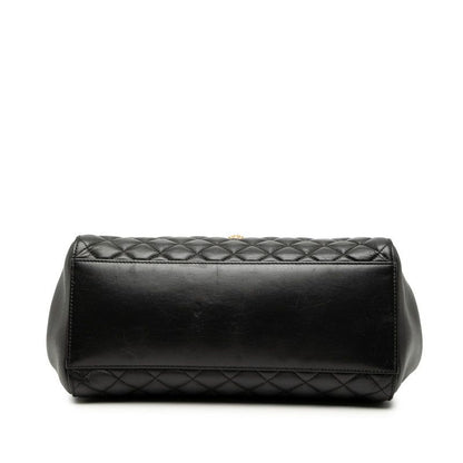 Versace Medusa Quilted Tote Black Leather