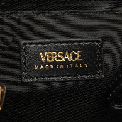 Versace Medusa Quilted Tote Black Leather