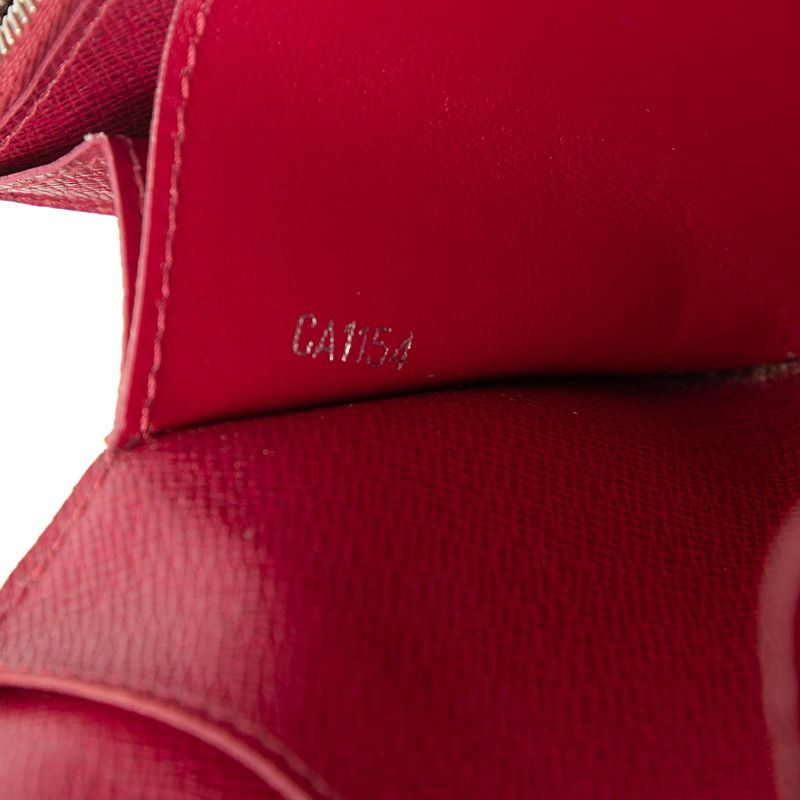 Louis Vuitton Epi Portefeuille Emily Wallet Fuchsia Red Leather