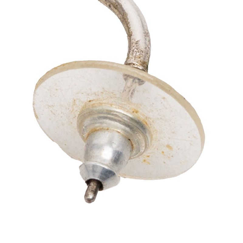 Chanel CC Logo Earrings Silver Pink Metal