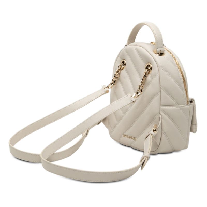 Bvlgari Serpenti Cabochon Backpack Ivory Leather