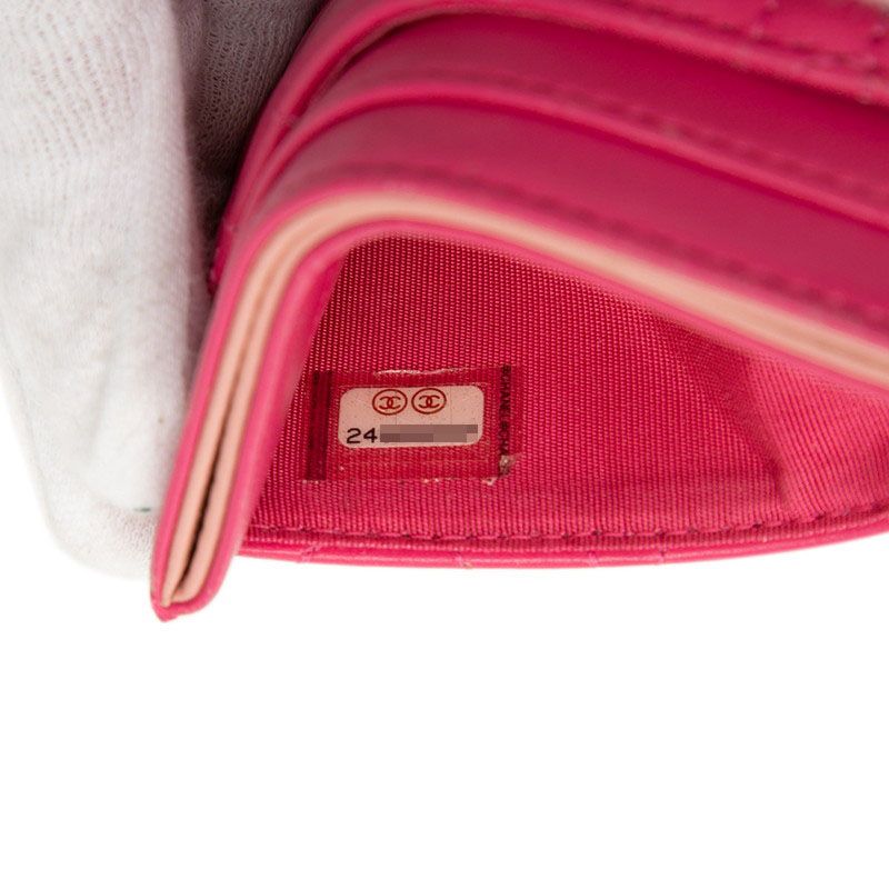 Chanel Camellia Card Case Pink Lambskin