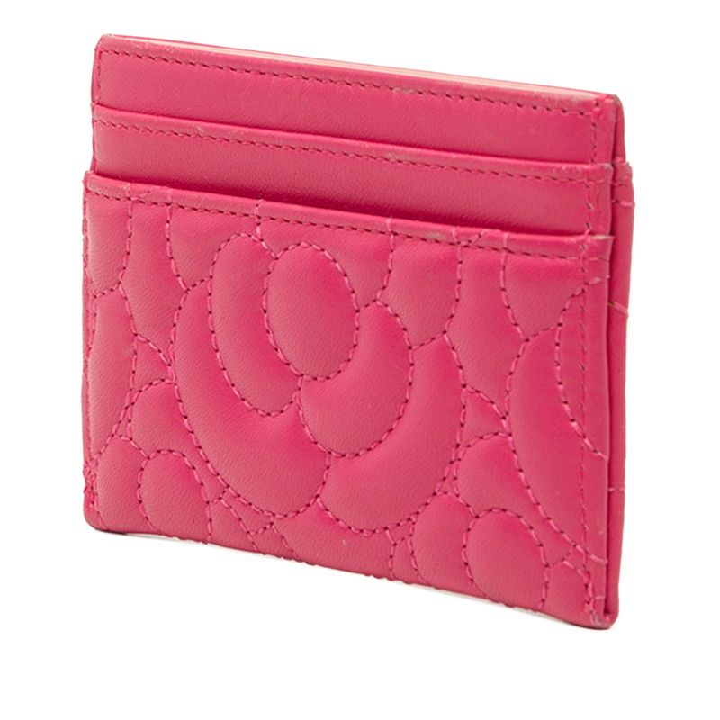 Chanel Camellia Card Case Pink Lambskin