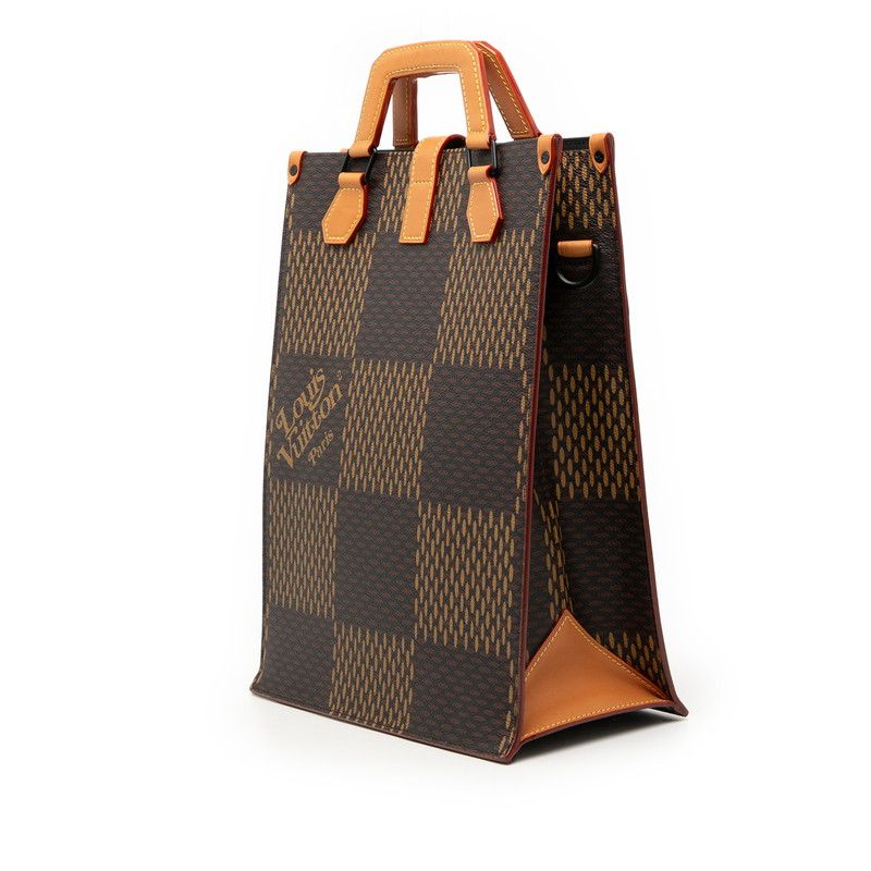 Louis Vuitton Damier Giant Mini Tote Shoulder Bag 2-Way Brown Leather