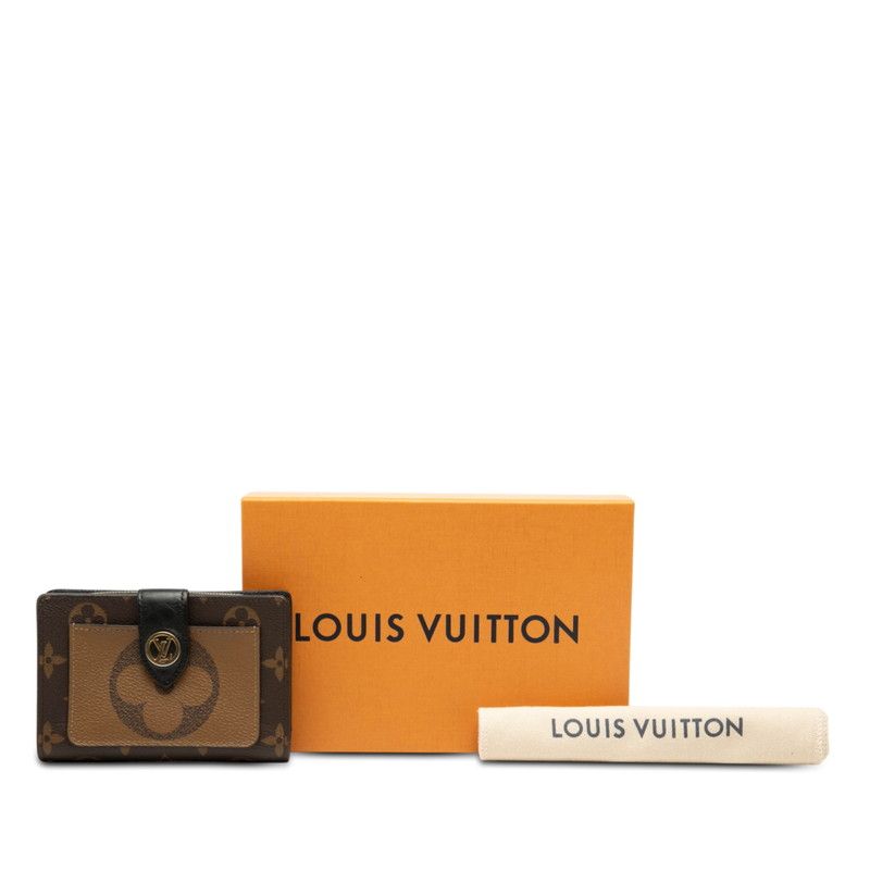 Louis Vuitton Monogram Giant Reverse Portefeuille Juliette Bifold Wallet Brown