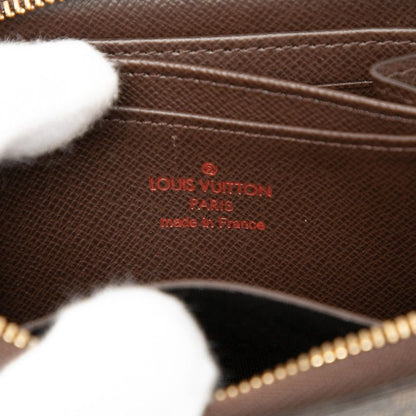Louis Vuitton Damier Zippy Coin Purse Brown Leather
