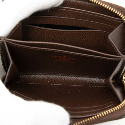 Louis Vuitton Damier Zippy Coin Purse Brown Leather