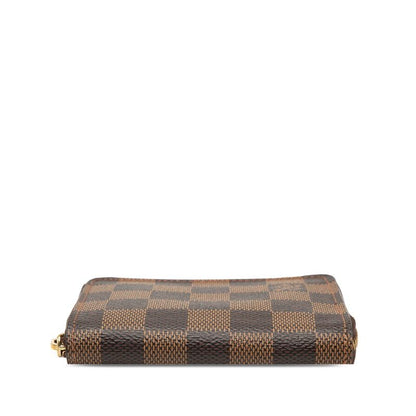 Louis Vuitton Damier Zippy Coin Purse Brown Leather