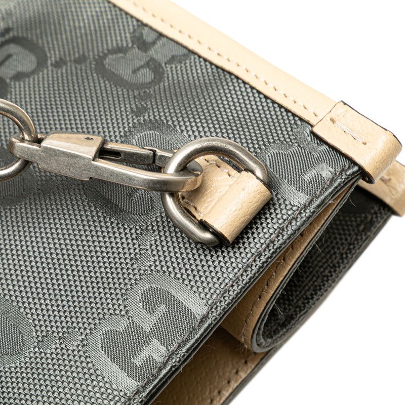 Gucci GG Nylon Off the Grid Long 2-Way Shoulder Bag Gray Beige